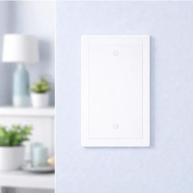 Alt view image 4 of 6 - Modern Edge Blank Wall Plate Cover, 4.88" x 3.18", 4 Pack, White, 1 Gang, Blank Outlet Cover Plate