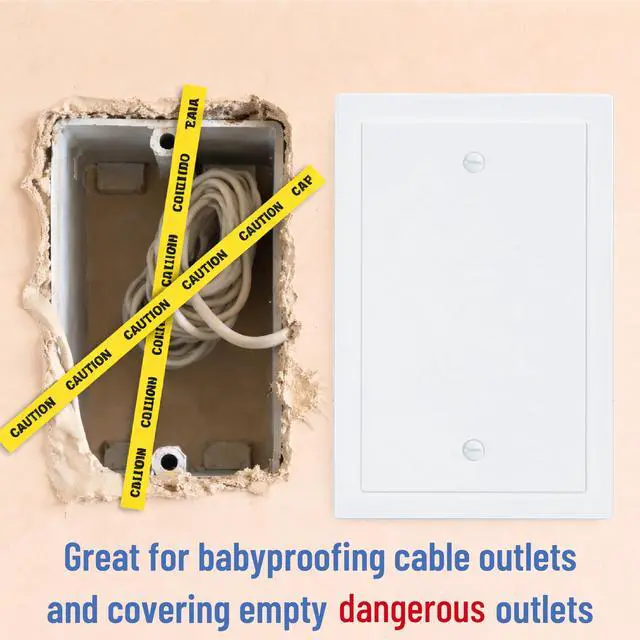 Alt view image 5 of 6 - Modern Edge Blank Wall Plate Cover, 4.88" x 3.18", 4 Pack, White, 1 Gang, Blank Outlet Cover Plate