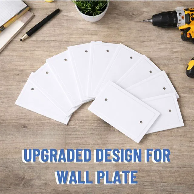 Alt view image 6 of 6 - Modern Edge Blank Wall Plate Cover, 4.88" x 3.18", 4 Pack, White, 1 Gang, Blank Outlet Cover Plate