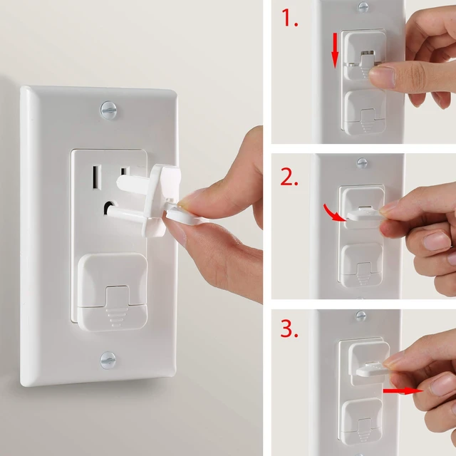 Alt view image 6 of 7 - Outlet Covers Child Proof, 10 Pack, White, 3 Prong Outlet Covers