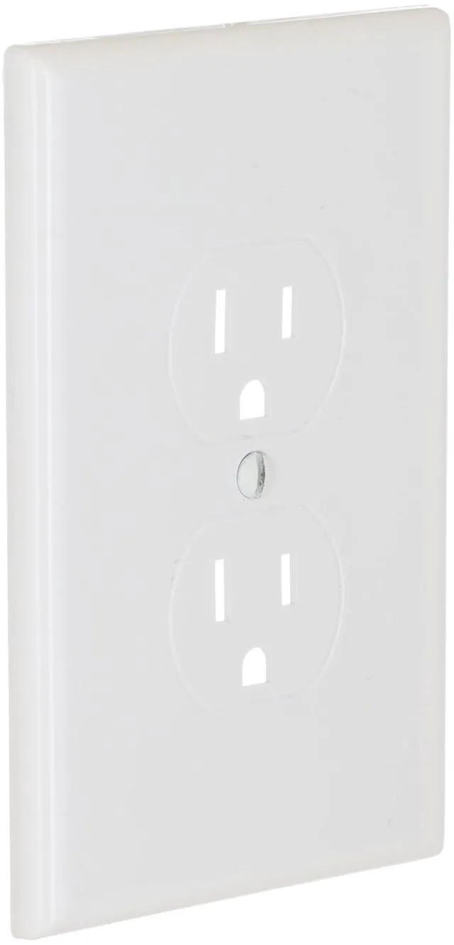 Main image of 2520W MASQUE White 1-Gang Duplex Jumbo Electrical Outlet Cover Wall Plate, Replaces Old Wall Plate for Electric Outlet, Home Improvement Essential, White, 1-Pack