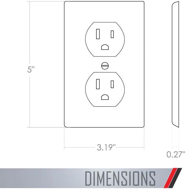 Alt view image 3 of 7 - 2520W MASQUE White 1-Gang Duplex Jumbo Electrical Outlet Cover Wall Plate, Replaces Old Wall Plate for Electric Outlet, Home Improvement Essential, White, 1-Pack