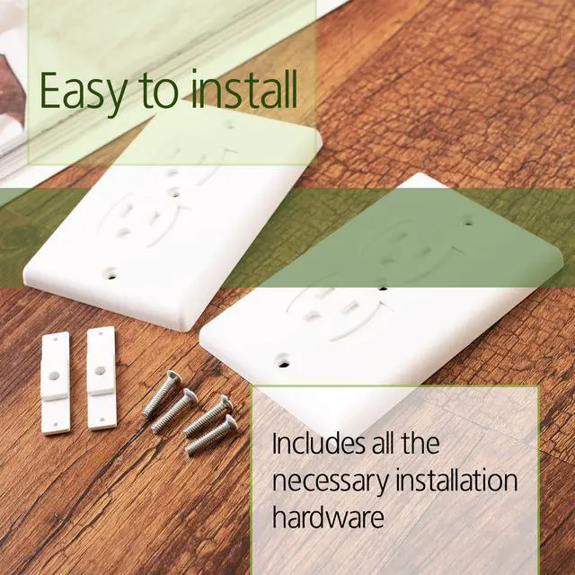 Alt view image 6 of 7 - Self Closing Outlet Covers, 2.95" x 4.7", 2 Pack, White, Sliding Outlet Covers for Baby Proofing