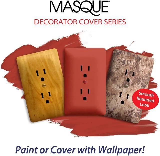 Alt view image 6 of 7 - 2520W MASQUE White 1-Gang Duplex Jumbo Electrical Outlet Cover Wall Plate, Replaces Old Wall Plate for Electric Outlet, Home Improvement Essential, White, 1-Pack