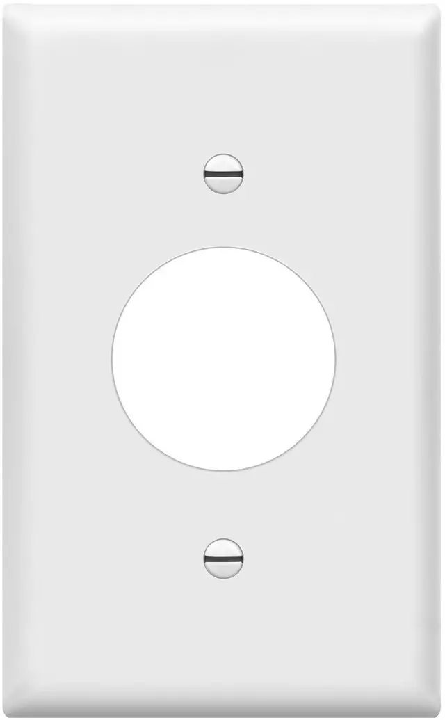 Main image of 1.406" Hole Single Receptacle Outlet Wall Plate, Size 1-Gang 4.50" x 2.76", Polycarbonate Thermoplastic, 8851-W, White