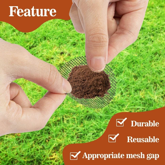 Alt view image 3 of 6 - 50 Plant Pots Hole Mesh Pad - MAQIHAN Flower Pot Mesh Mat Terrarium Potting Eye Mesh Mats Pot Substrate Barrier 2 Inch Net Bonsai Gardening Grid Ceramic Drainage Hole Mesh Screen Prevent Soil Leaking