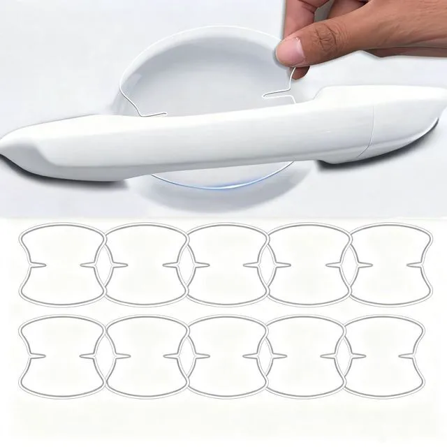 Main image of 10 Pack Car Door Handle Protector Film, Clear Door Bowl Guard | Anti-Scratch Protection / Waterproof & Wear Resistant / Clear Invisible Design / Paint Protection / Fits Most Vehicles