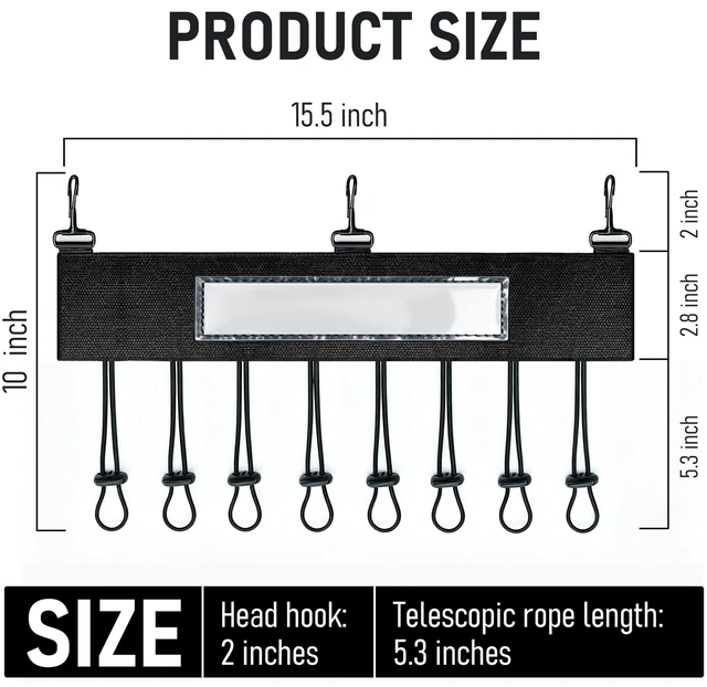Alt view image 5 of 6 - 1Pcs Dugout Organizer, Baseball Softball Bat Holder Wall Mount with 3 Fence Hooks 8 Hanging Strap and Name Tag, Bat Rack Accessories for Dugout Fence Team Coach Players Gifts