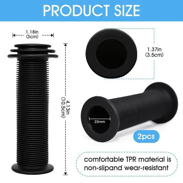 Alt view image 2 of 7 - 2 Pcs Bicycle Rubber Grips 22mm Handlebar Grips Cover Replacement Grips | For 12to 16 Kids Bike