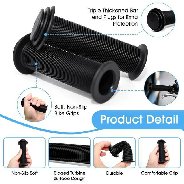 Alt view image 3 of 7 - 2 Pcs Bicycle Rubber Grips 22mm Handlebar Grips Cover Replacement Grips | For 12to 16 Kids Bike