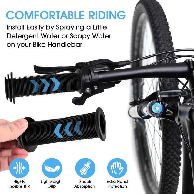 Alt view image 4 of 7 - 2 Pcs Bicycle Rubber Grips 22mm Handlebar Grips Cover Replacement Grips | For 12to 16 Kids Bike