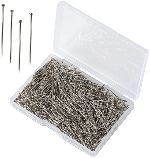Main image of 500Pcs Flat Head Sewing Pins, 1 Inch Straight Pins for Fabric, Heavy Duty Stainless Steel Pin with Box for Dressmaking, Crafts, DIY Projects, Jewelry Making, Wedding Decoration(Silver)