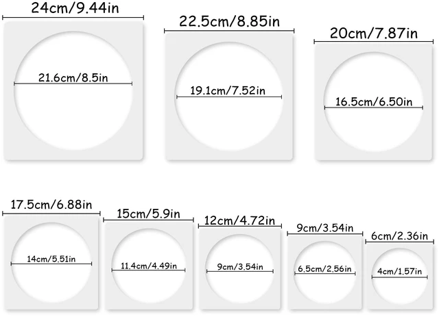 Alt view image 2 of 7 - Stencil, 8 PCS Different Size Round Stencils, Template Stencil, Large Stencil for Spray Painting, Painting Template for Fabric Walls Arts Paper
