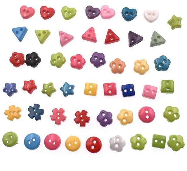 Alt view image 4 of 5 - 6mm 100Pcs Mixed Color and Style Mini Buttons for DIY Handmade Craft Art Sewing Doll Cloth Buttons