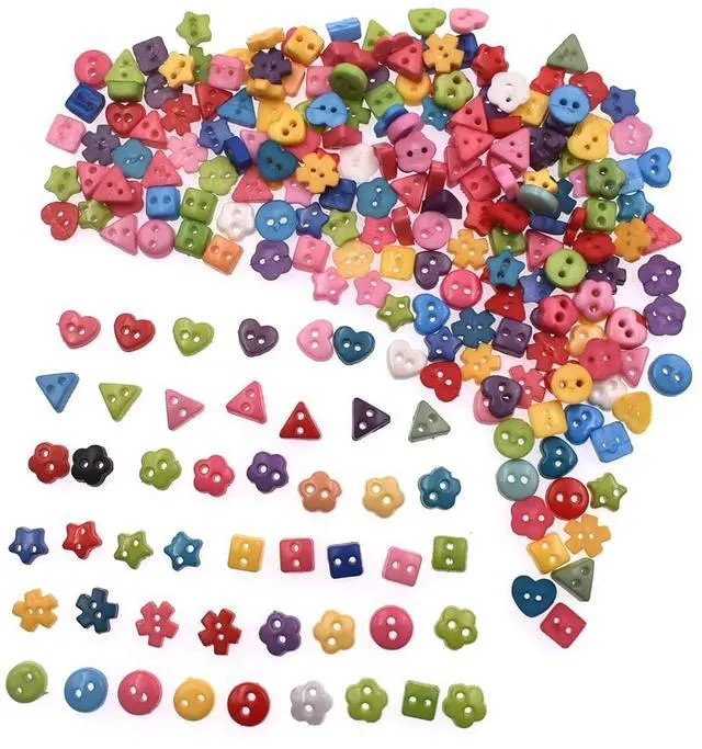 Alt view image 3 of 5 - 6mm 100Pcs Mixed Color and Style Mini Buttons for DIY Handmade Craft Art Sewing Doll Cloth Buttons