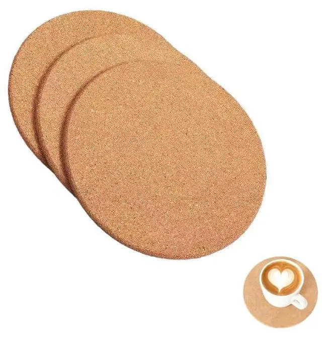 Main image of 3-Pack 4" Cork Trivets for Hot Pots & Pans, Thick Heat Resistant Pads - Protect Countertops from Burns, Natural Kitchen Hot Pad, Rustic Farmhouse Decor,10mm Thick Heat Resistant Coasters
