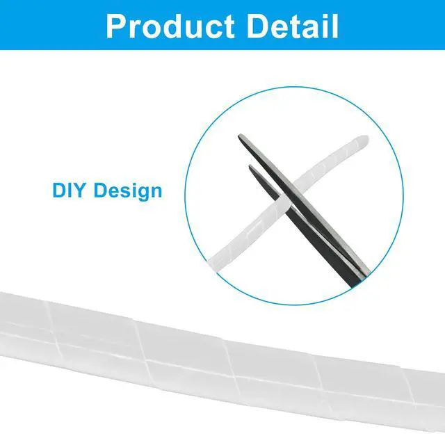 Alt view image 4 of 5 - 1/4" Spiral Cable Wrap, White, 43 Ft