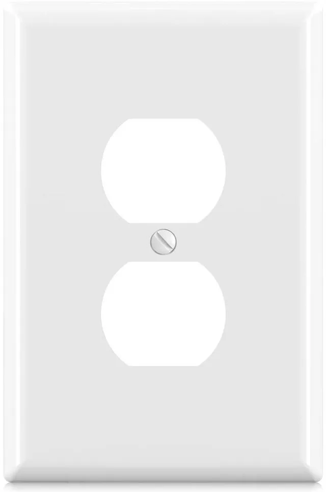 Main image of Large Size Outlet Covers Wall Plate, 1-Gang Duplex Electric Outlet Covers, Unbreakable Polycarbonate Wall Covers, UL Listed, Color-matched Screws Included (1 Pack, Glossy White)