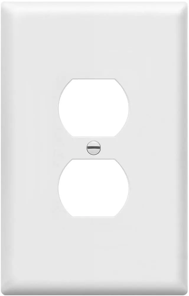 Main image of Duplex Receptacle Outlet Wall Plate, Jumbo Outlet Covers, Gloss Finish, Oversized 1-Gang 5.5" x 3.5", Polycarbonate Thermoplastic, 8821O-W, White