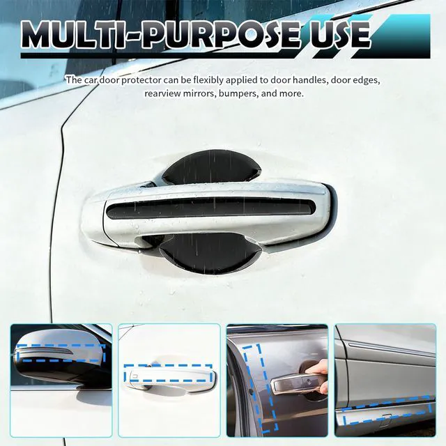 Alt view image 5 of 7 - 8PCS 2026 New Car Door Handle Protector Kit,Self-Adhesive Door Handle Cup Scratch Protector,Universal Car Doors Protectors Sticker Automotive Exterior Accessories for Most Vehicles (Black)