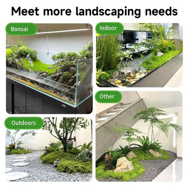 Alt view image 6 of 6 - Fake Green Moss for Potted Plants Indoor, 3.5 OZ Artificial Moss for Crafts, Decorative Faux Grass for Fairy Garden, DIY Table Centerpieces, Model Making, Wedding Floral Decor, Terrarium & Home Decor
