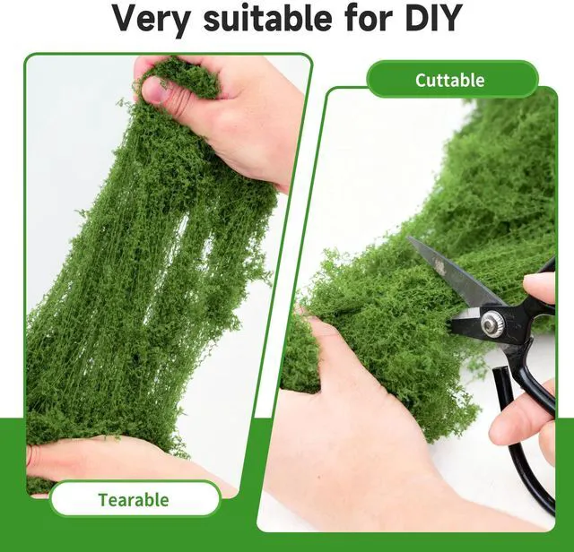 Alt view image 3 of 6 - Fake Green Moss for Potted Plants Indoor, 3.5 OZ Artificial Moss for Crafts, Decorative Faux Grass for Fairy Garden, DIY Table Centerpieces, Model Making, Wedding Floral Decor, Terrarium & Home Decor