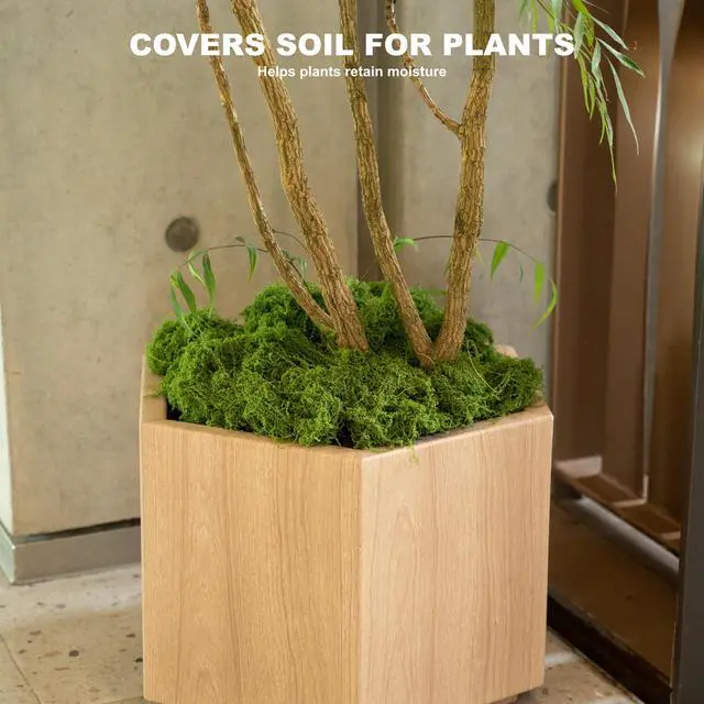 Alt view image 5 of 7 - Fake Green Moss for Potted Plants,Artificial Moss for Crafts Indoor,DIY Table Decorating Fairy Garden Accessories Wedding Party Floral Decor Outdoor