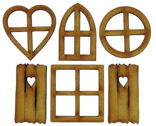 Main image of 6Pcs Brown Wooden Fairy Garden Door, Blank Door Fairy House Doors and Windows Ornaments Tree Statues for Tree Trunk Yard Decoration, Miniature Gardens Buildings , Garden Sculptures and Statues