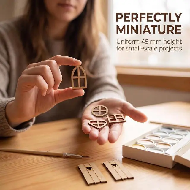Alt view image 5 of 7 - 6Pcs Brown Wooden Fairy Garden Door, Blank Door Fairy House Doors and Windows Ornaments Tree Statues for Tree Trunk Yard Decoration, Miniature Gardens Buildings , Garden Sculptures and Statues