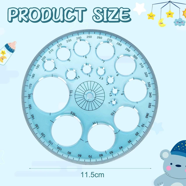 Alt view image 2 of 7 - Circle Template Circle Round Stencil Templates for Drawing Professional Circle Ruler Multi Function Drawing Aid Tool Large and Small Size Suit for Studying Designing Office