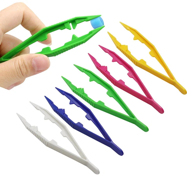Main image of Plastic Tweezers, 5Pcs Plastic Tweezer for Kids,Craft Tweezer for DIY Craft Jewelry Making Family School Beading Project,Assorted Colors Tweezers for Crafts (5 Colors 5Pcs)