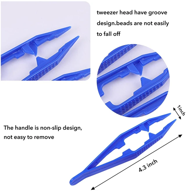 Alt view image 2 of 7 - Plastic Tweezers, 5Pcs Plastic Tweezer for Kids,Craft Tweezer for DIY Craft Jewelry Making Family School Beading Project,Assorted Colors Tweezers for Crafts (5 Colors 5Pcs)