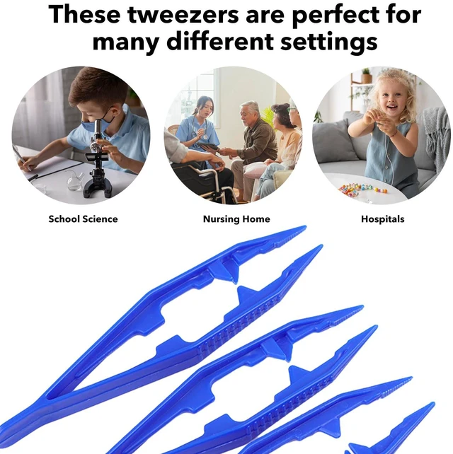 Alt view image 5 of 7 - Plastic Tweezers, 5Pcs Plastic Tweezer for Kids,Craft Tweezer for DIY Craft Jewelry Making Family School Beading Project,Assorted Colors Tweezers for Crafts (5 Colors 5Pcs)