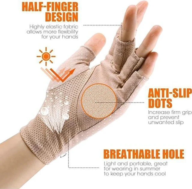 Main image of Driving Fingerless Gloves Women UV Protection Summer UPF50+ Running Work Gloves Non-Slip Touchscreen Outdoor Cyling