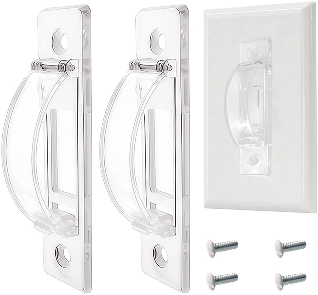 Main image of Light Switch Cover Guard 2 Pack Clear Child Proof Wall Plate Cover, Prevents Accidental ON/OFF by Kids and Pets, Includes Screws, Fits Toggle & Rocker Switches (2, Clear)