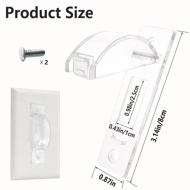 Alt view image 2 of 6 - Light Switch Cover Guard 2 Pack Clear Child Proof Wall Plate Cover, Prevents Accidental ON/OFF by Kids and Pets, Includes Screws, Fits Toggle & Rocker Switches (2, Clear)