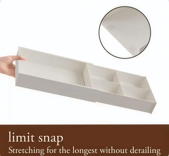 Alt view image 2 of 7 - Expandable Kitchen Drawer Organizer, Telescoping Cutlery Tray, White Adjustable Storage Box with Multiple Compartments for Utensils, Silverware, and Kitchen Tools