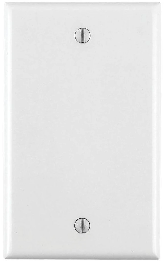 Main image of 1-Gang No Device Blank Wallplate, Standard Size, Thermoplastic Nylon, Box Mount, 80714-W, White