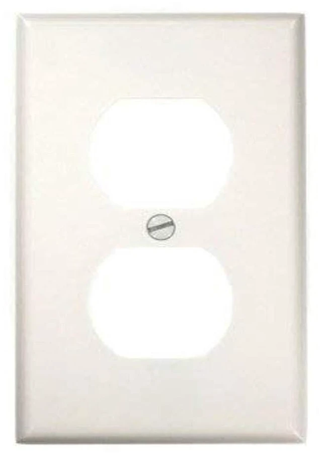 Main image of 1-Gang Duplex Device Receptacle Wallplate, Standard Size, Thermoset, Device Mount, 1-Pack, 88003, White