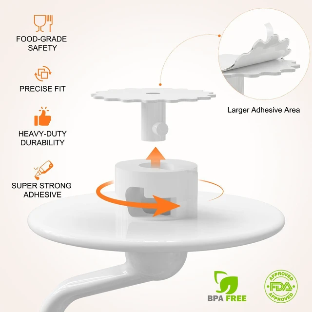 Alt view image 3 of 7 - 4 Pack Stand Mixer Attachment Holders for Kitchenaid Mixer Accessories | Compatible with Kitchenaid Mixer Accessories,Flex Edge Beater, Flat Beater, Dough Hooks and Wire Whip Organizer