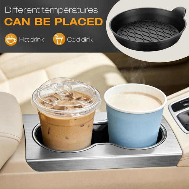 Alt view image 5 of 7 - Car Coasters for Cup Holders, Universal Non-Slip Coasters Set of 4 Pack, Black Silicone Car Accessories Interior for Car Truck Cup Holder