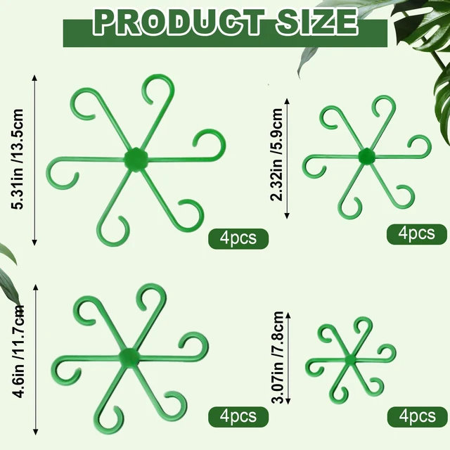 Alt view image 3 of 7 - 8pcs Plant Stem Support, Plant Support for Indoor Plants, 4 Sizes Climbing Houseplant Stem Holders, Reusable Plant Stabilizer, Indoor Plants Accessories