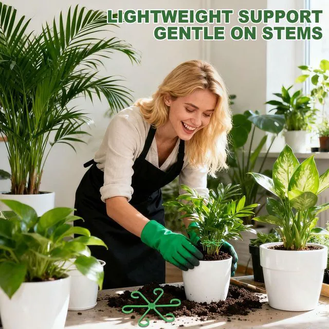 Alt view image 7 of 7 - 8pcs Plant Stem Support, Plant Support for Indoor Plants, 4 Sizes Climbing Houseplant Stem Holders, Reusable Plant Stabilizer, Indoor Plants Accessories