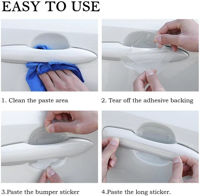 Alt view image 6 of 7 - 8PCS Car Door Handle Protector with Sport Word,Stylish PVC Car Door Handle Scratch Protector for Avoiding Scratch,Universal Cars Handles Protectors Cars Exterior Accessories (Transparent)