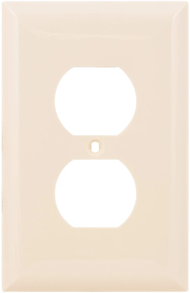 Main image of Power Gear Duplex Outlet Wall Plate Cover, Light Almond, 1 Pack | Screws Included, Sturdy Nylon Construction, Fits Standard Duplex Outlets, 3.1in x 4.9in