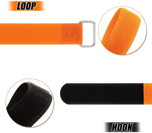 Alt view image 2 of 7 - Bicycle Straps with Buckle for Car Bike Rack-Multi-Purpose Tighten Straps | Nylon strap, for bicycle transportation & storage, non-slip silicone backing prevents scratches, 2pcs orange 30" tie downs