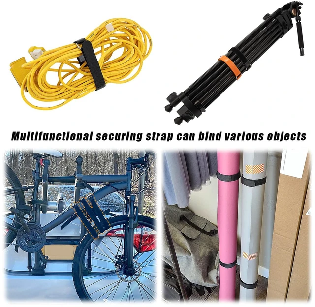 Alt view image 3 of 7 - Bicycle Straps with Buckle for Car Bike Rack-Multi-Purpose Tighten Straps | Nylon strap, for bicycle transportation & storage, non-slip silicone backing prevents scratches, 2pcs orange 30" tie downs