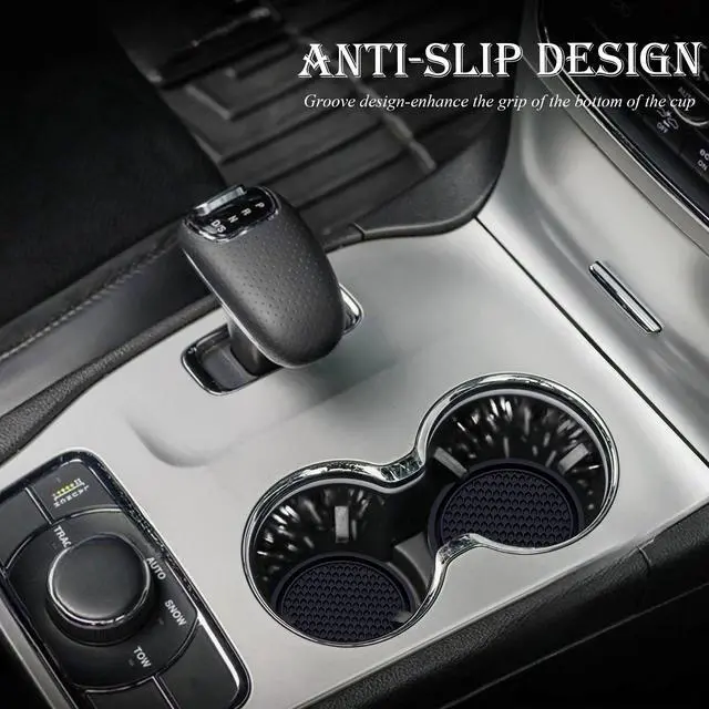 Alt view image 3 of 7 - 2PCS Car Cup Holder Coaster, Universal Auto Non-Slip Cup Holder Coaster, 2.75In Universal Non-Slip Recessed Car Interior Accessories (Black)