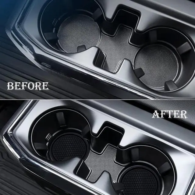 Alt view image 7 of 7 - 2PCS Car Cup Holder Coaster, Universal Auto Non-Slip Cup Holder Coaster, 2.75In Universal Non-Slip Recessed Car Interior Accessories (Black)
