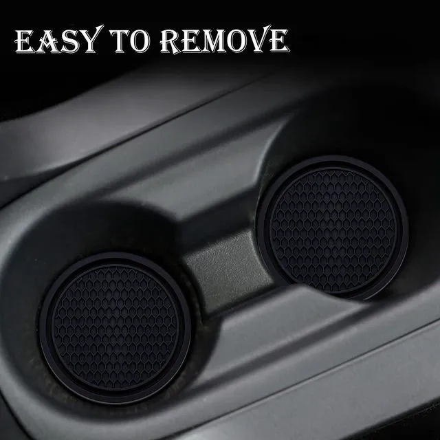 Alt view image 6 of 7 - 2PCS Car Cup Holder Coaster, Universal Auto Non-Slip Cup Holder Coaster, 2.75In Universal Non-Slip Recessed Car Interior Accessories (Black)